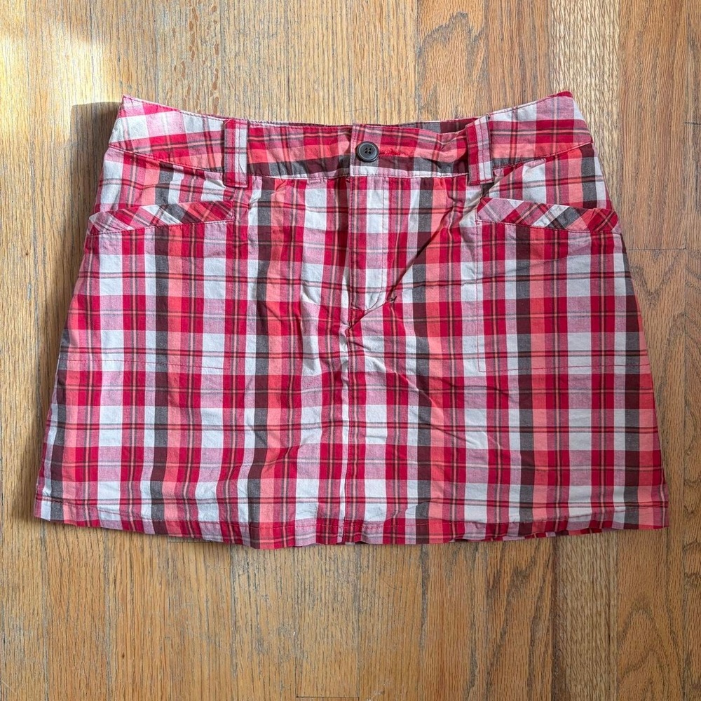 White Stag Red Plaid Mini Skort Women Size 8 Vintage Preppy Stretch W5384302L